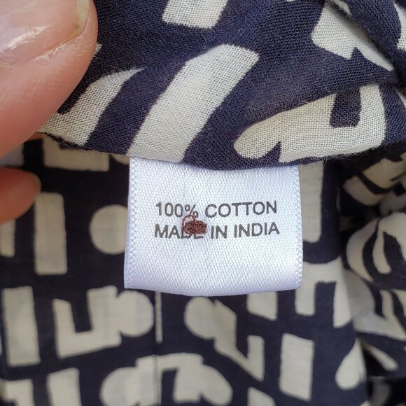 Layla light cotton oversized dress tunic navy & white - size M - Picture 4 of 6